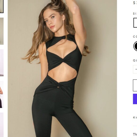 Port de Bras Lauren Active Suit - Black - M - Picture 2 of 6